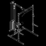 ATX® Half Rack 510 mit Latzugstation - 100 kg Steckgewichte - Höhe 195 cm Isoansicht