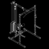 ATX® Half Rack 510 mit Latzugstation - 100 kg Steckgewichte - Höhe 195 cm Isoansicht