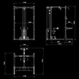ATX® Half Rack 510 mit Latzugstation - 100 kg Steckgewichte - Höhe 195 cm Maße