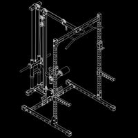 ATX® Half Rack 510 mit Latzugstation - Plate Load - 195 cm Isoansicht