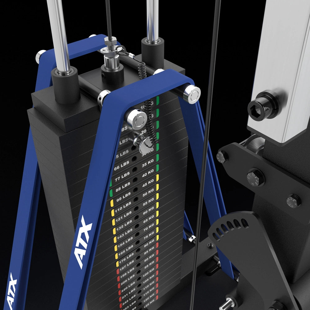 ATX® Half Rack 780 mit Extension und Latzug Steckgewichte 125 kg Block