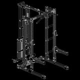 ATX® Half Rack 780 mit Extension und Latzug Steckgewichte Isoansicht