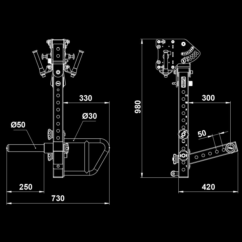 ATX® 3D Jammer Arms RRL-700 Maße