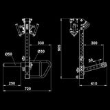 ATX® Jammer Arms RX-600 Dimensionen / Maße