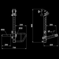 ATX® Jammer Arms X1-700 Dimensionen / Maße