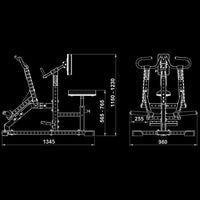 ATX® Lateral Row Machine - Rudergerät Maße
