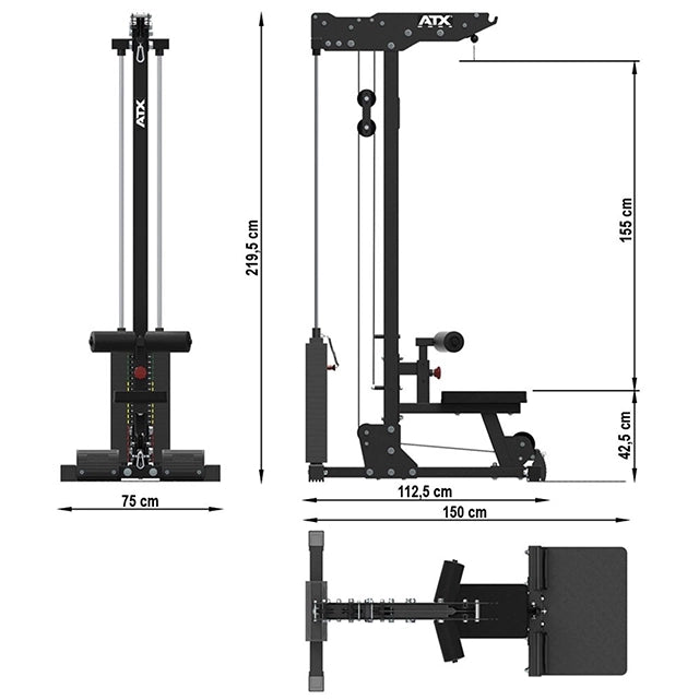 ATX® Lat Machine 750 / Lat pulldown machine with plug-in weights