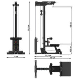 ATX® Lat Machine 750 / Latzuggerät mit Steckgewichten Maße: Breite: 75 cm; Tiefe: 150 cm; Höhe: 219,5 cm