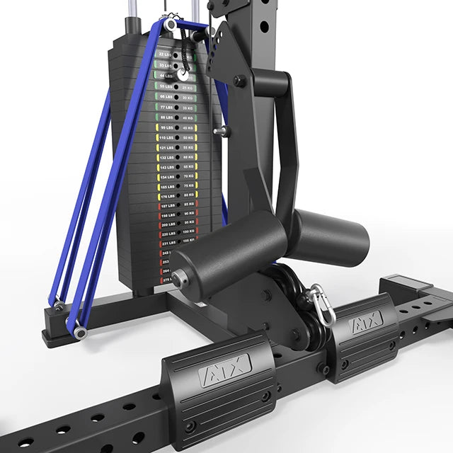 ATX® Power Rack PRX-780 mit Latzug - 125 kg Steckgewichte Fußstützen