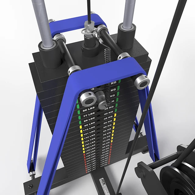 ATX® Power Rack PRX-780 mit Latzug - 125 kg Steckgewichte Roller Band Pegs