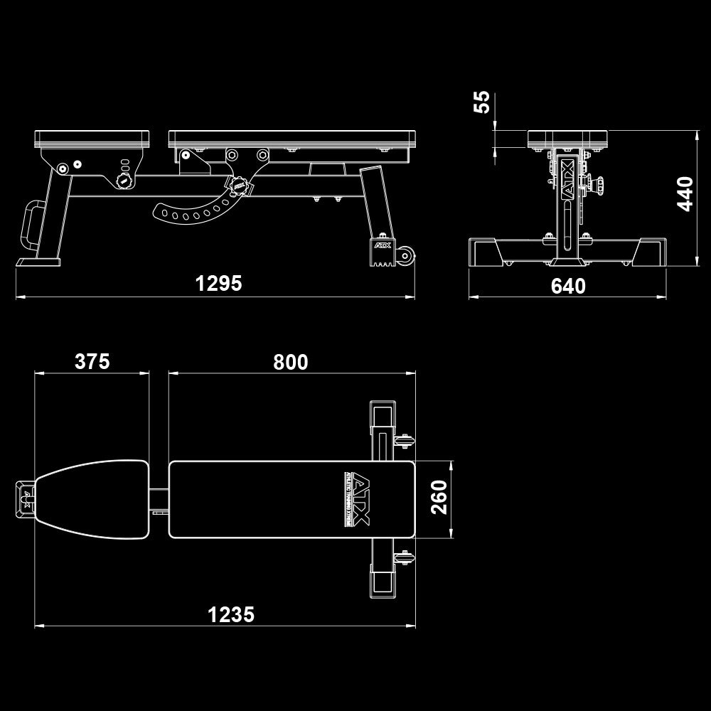 ATX® Multibank MBX-610 - Hantelbank Maße