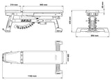  ATX® Verstellbare Hantelbank - Bulls Bench Maße: Länge 118,2 cm; Breite 65,4 cm; Höhe 43,5 cm