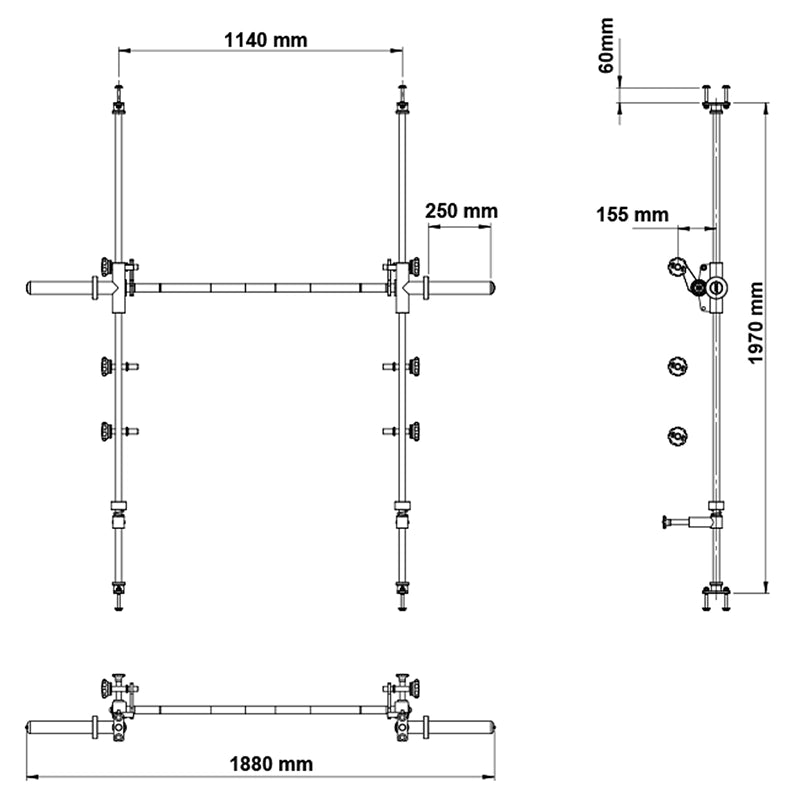 ATX® Multipresse / Smith Option für Cabel Cross Rack Maße