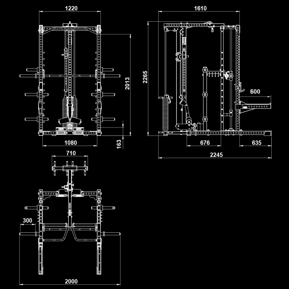 ATX® Multipresse-Rack 780 Komplettstation Maße