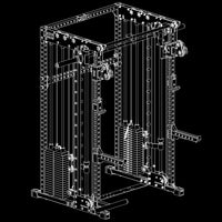 ATX® Multi Smith Rack - Höhe 195 cm - 2 × 100 kg Isoansicht
