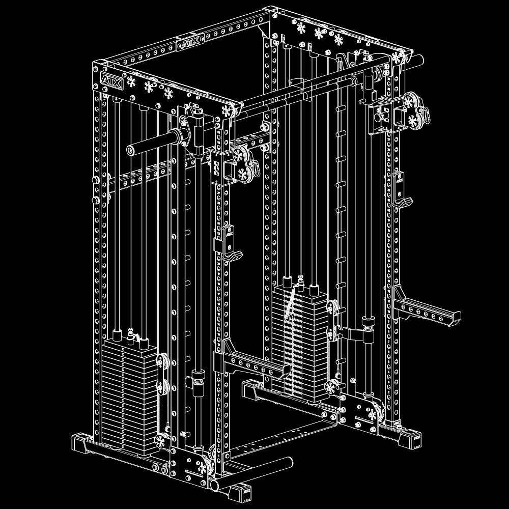 ATX® Multi Smith Rack - Höhe 195 cm - 2 × 100 kg Isoansicht