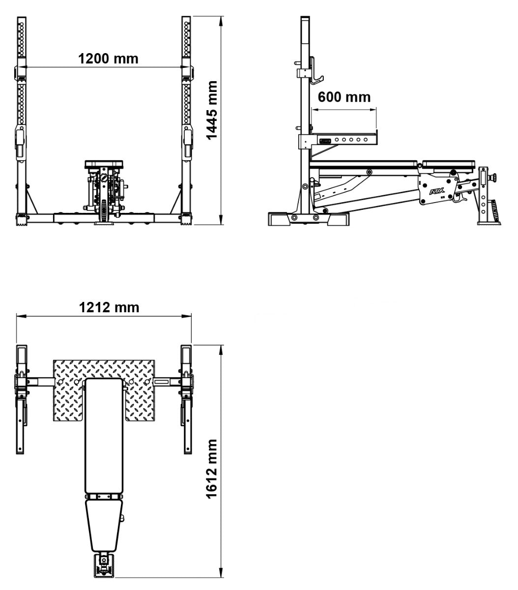 ATX® Multi Bench Press Drückerbank Maße