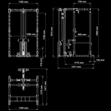ATX® Power Rack PRX-510-XS mit Latzug 100 kg Steckgewichte Maße