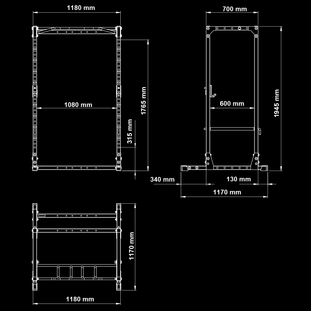 ATX® Power Rack PRX-510-XS Maße