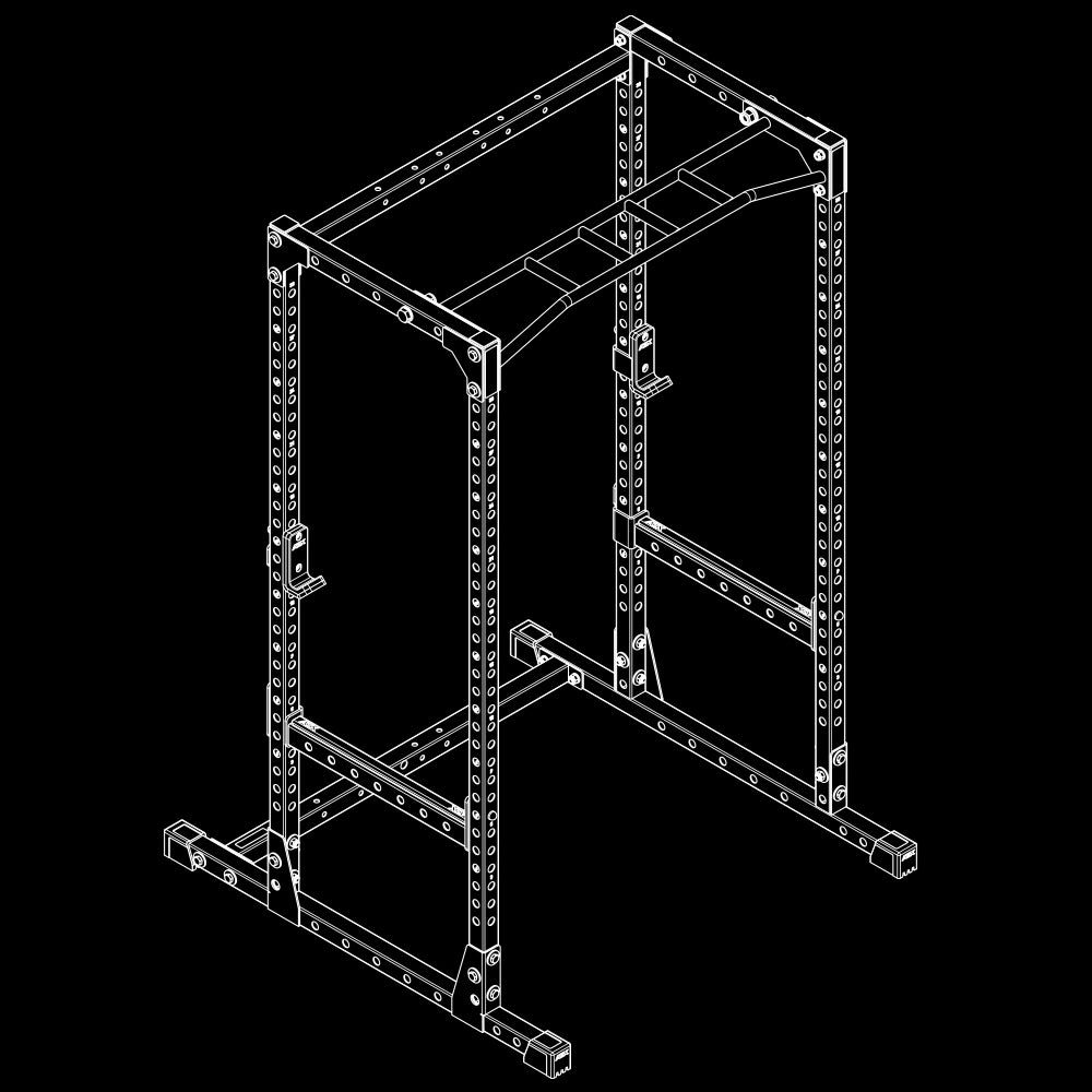 ATX® Power Rack PRX-510 mit Flip Down Spotter Isoansicht