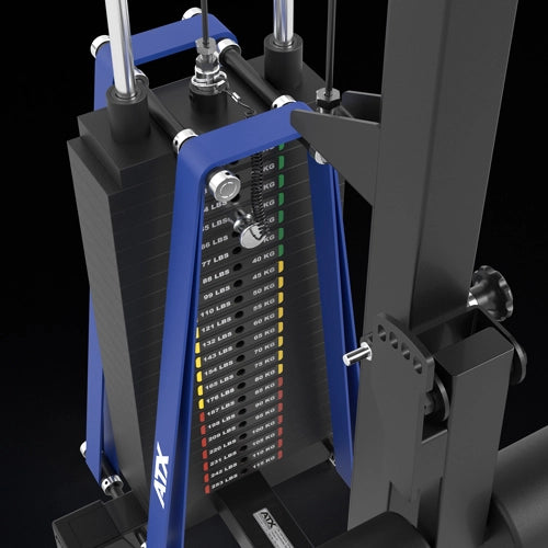 ATX® Power Rack 640/660 mit Latzug 115 kg Steckgewichte Roller Bands