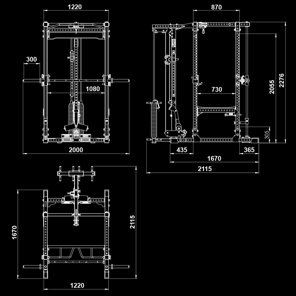 ATX® Power Rack 780 mit Latzug - Steckgewichte & Multipresse
