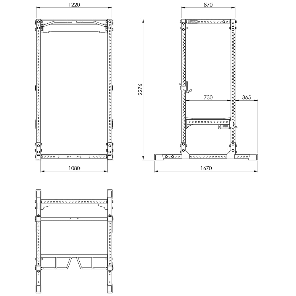 ATX® Power Rack PRX-780 Maße