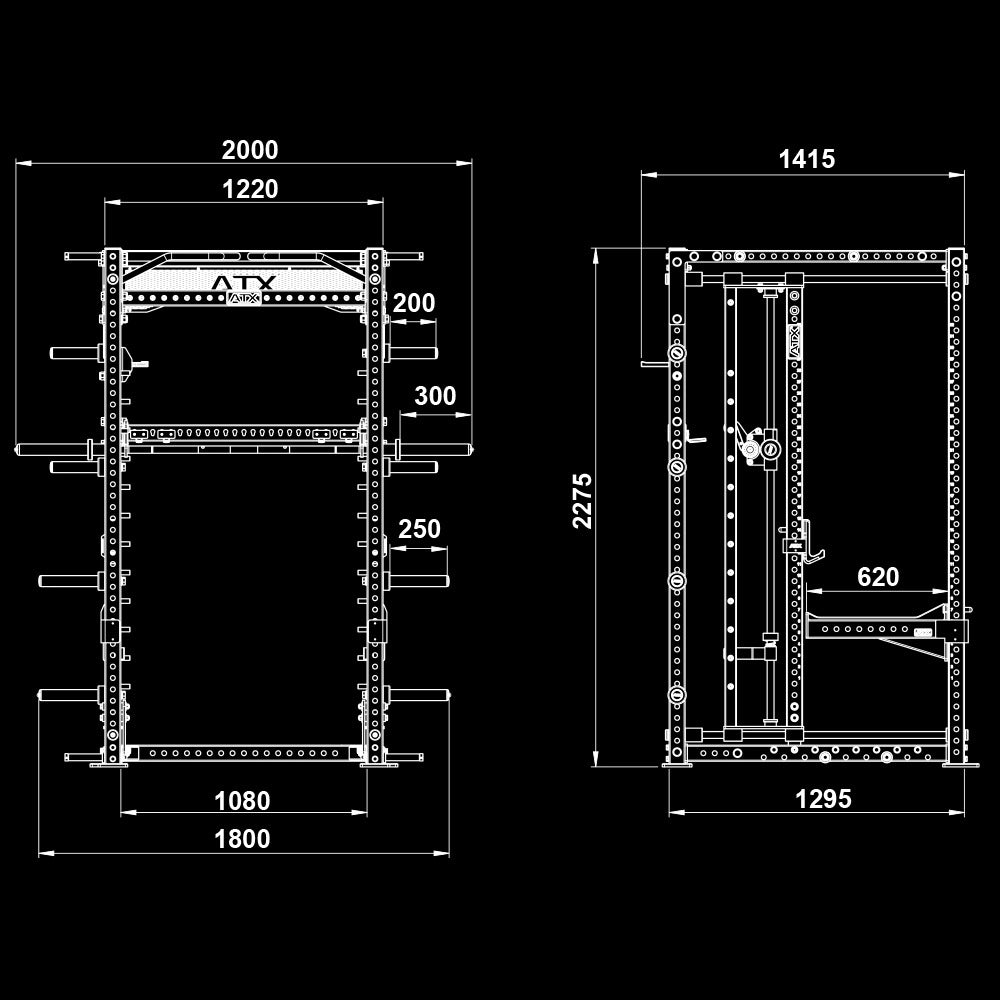 ATX® Power Smith Rack - Fahrbare Multipresse Maße