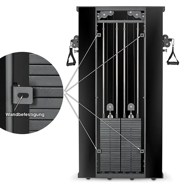 ATX® Duale Wandzugstation Mirror - mit 2 x 60 kg Steckgewichten