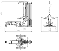 Kraftstation ATX® - TripleX Gym - Multistation Maße - Skizze, Maße