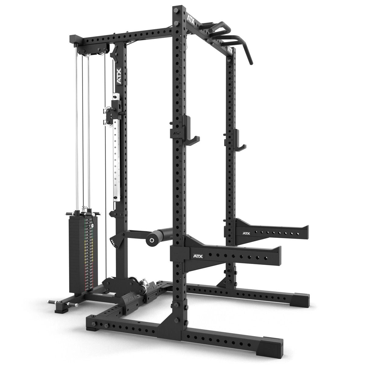 ATX® Half Rack 780 mit Latzug - Steckgewichte schräge Ansicht