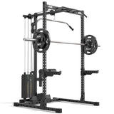 ATX® Half Rack 510 mit Latzugstation - 100 kg Steckgewichte - Höhe 195 cm mit Hantelscheiben