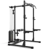 ATX® Half Rack 510 mit Latzugstation - 100 kg Steckgewichte - Höhe 195 cm seitliche Ansicht
