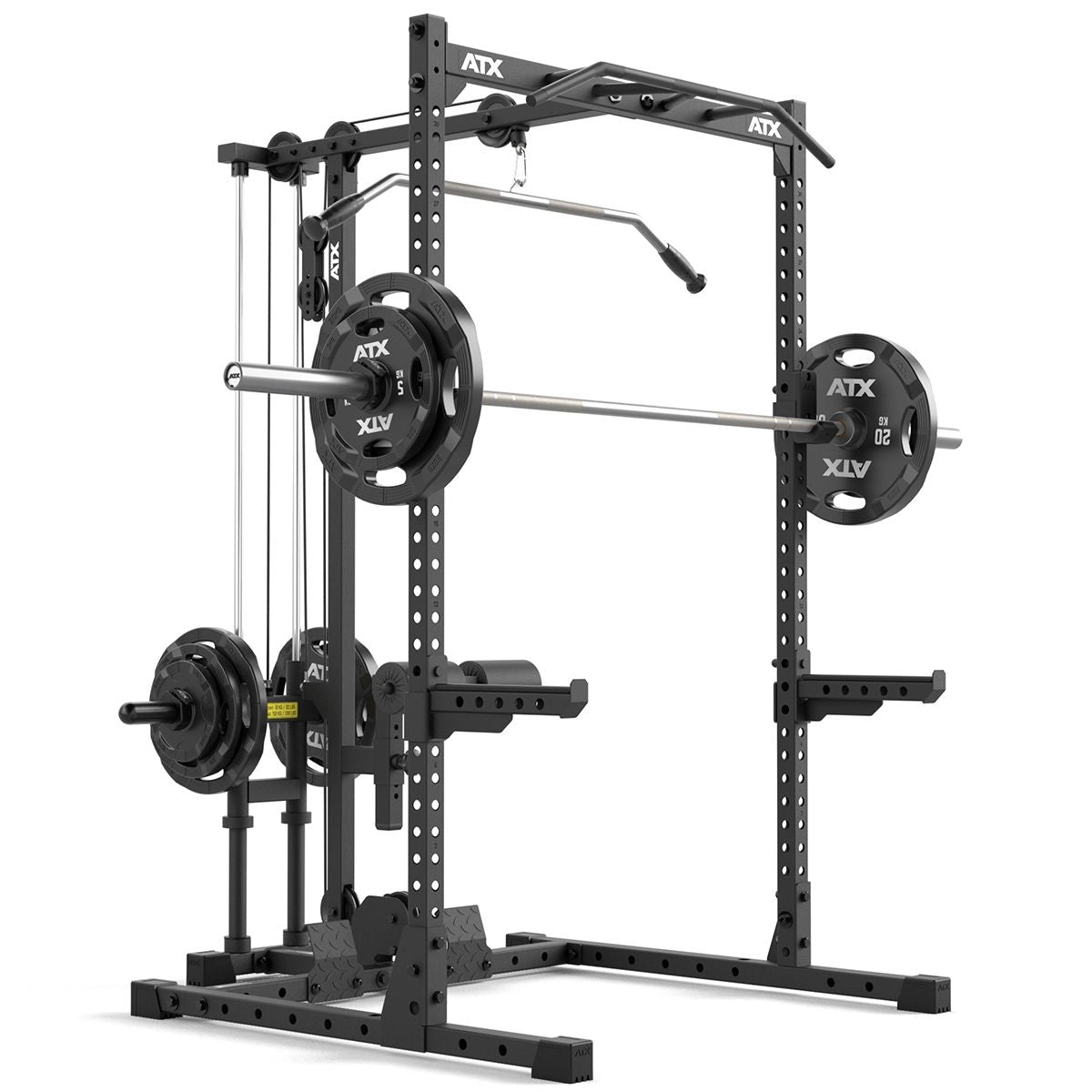 ATX® Half Rack 510 mit Latzugstation - Plate Load - 195 cm seitlich mit Zubehör