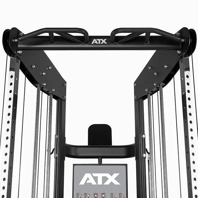 ATX® Dual Pulley Kabelzug - 2 x 90 kg Multi-Gripp Klimmzugstange – griffig gerändelt, hervorragende Griffigtkeit und praktisch verschleißfrei