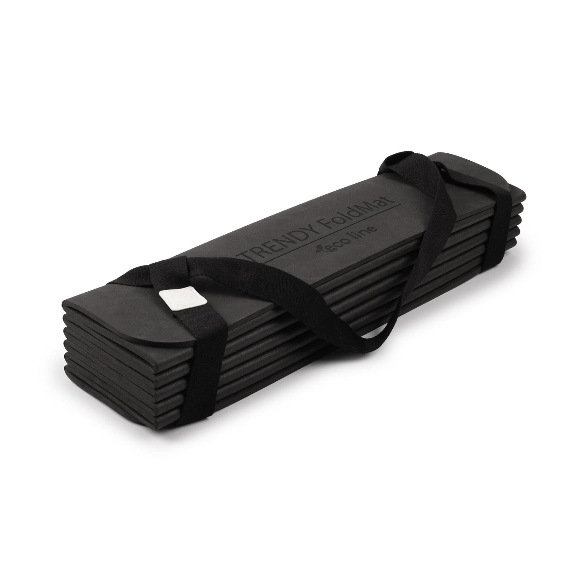 Gymnastikmatte faltbar 180 x 60 x 0,6 cm mit Tragegurt anthrazit gefaltet