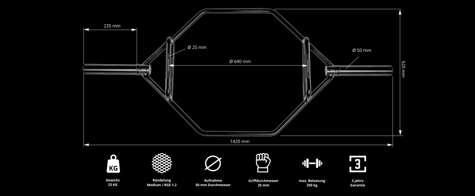 Hex Bar schwarz - Sonderpreis B-Ware