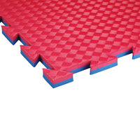 Kampfsportmatte 100 x 100 x 2 cm Ecke blau rot