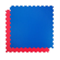 Kampfsportmatte 100 x 100 x 2 cm blau - rot