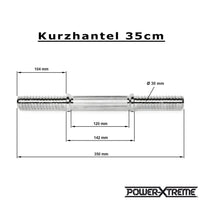 Kurzhantelstange Gewinde 30 mm - Länge 35 cm