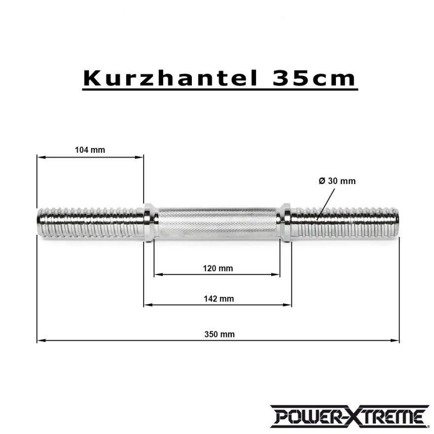 Kurzhantelstange Gewinde 30 mm - Länge 35 cm