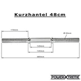 Kurzhantelstange Gewinde 30 mm - Länge 48 cm