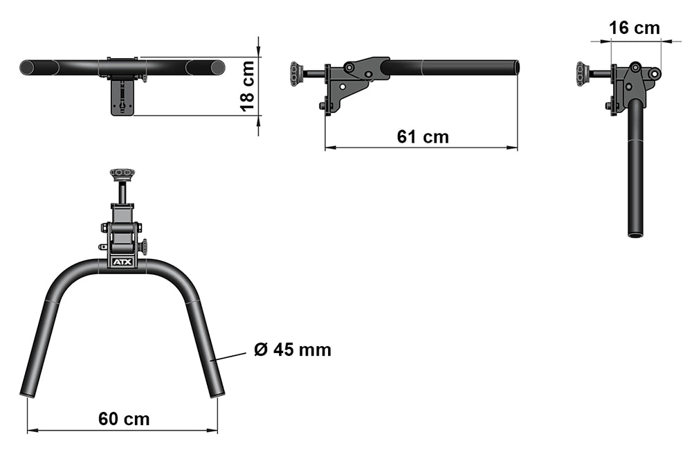 Produktdetails ATX® Dip Barren klappbar