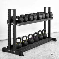 Hantelablage - Kettlebell & Hex-Hantel Rack - 150 cm ATX® mit gummierten Standfüßen, bodenschonend und rutschsicher