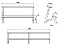 ATX® Kurzhantelablage doppelstufig - modular erweiterbar Maße