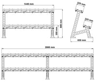 ATX® Kurzhantelablage mit Halbschalen - modular erweiterbar Maße