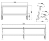 ATX® Kurzhantelablage für Hex-Hanteln - modular erweiterbar Maße