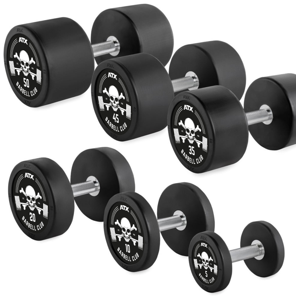 PRO-Style Rubber Dumbbells 2.5 kg Incline - 2.5 to 60 kg