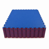 Kampfsportmatte Double Competition Profi blau/ rot - Set 10 Stück