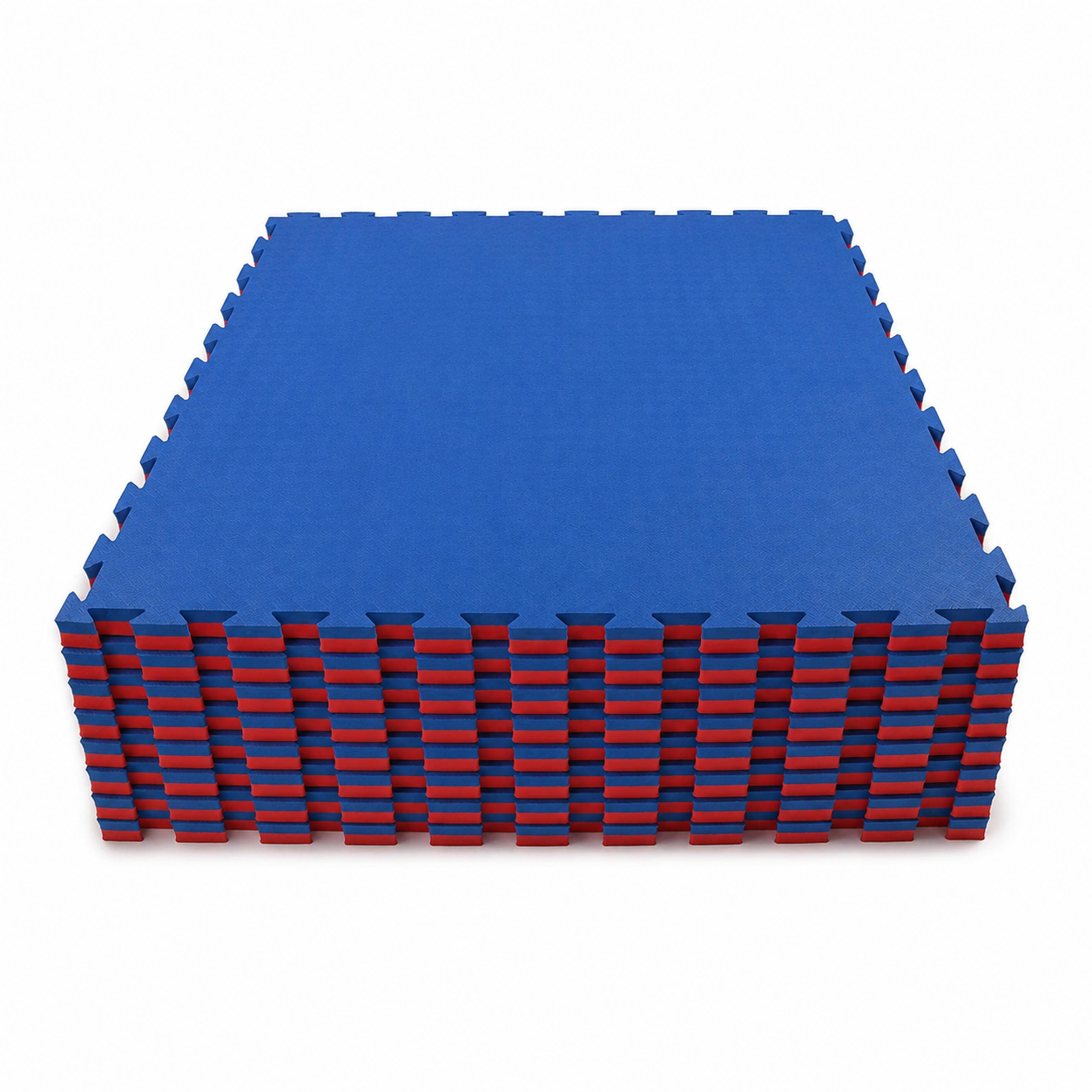 Kampfsportmatte Double Competition Profi blau/ rot - Set 10 Stück